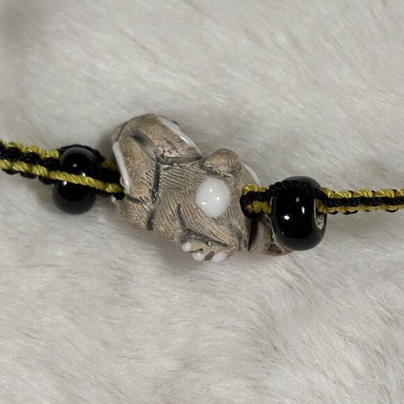 leps peru rabbit bracelet Hare Bunny Red Green Boho Cute Jewelry Cottontail Tan - Picture 4 of 5